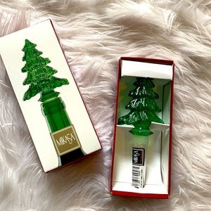Mikasa Glass Christmas Tree Bottle Stopper